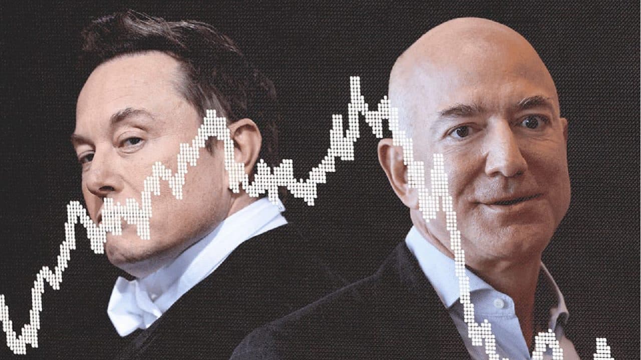 Los multimillonarios Elon Musk y Jeff Bezos han perdido US$124.000 millones este año
