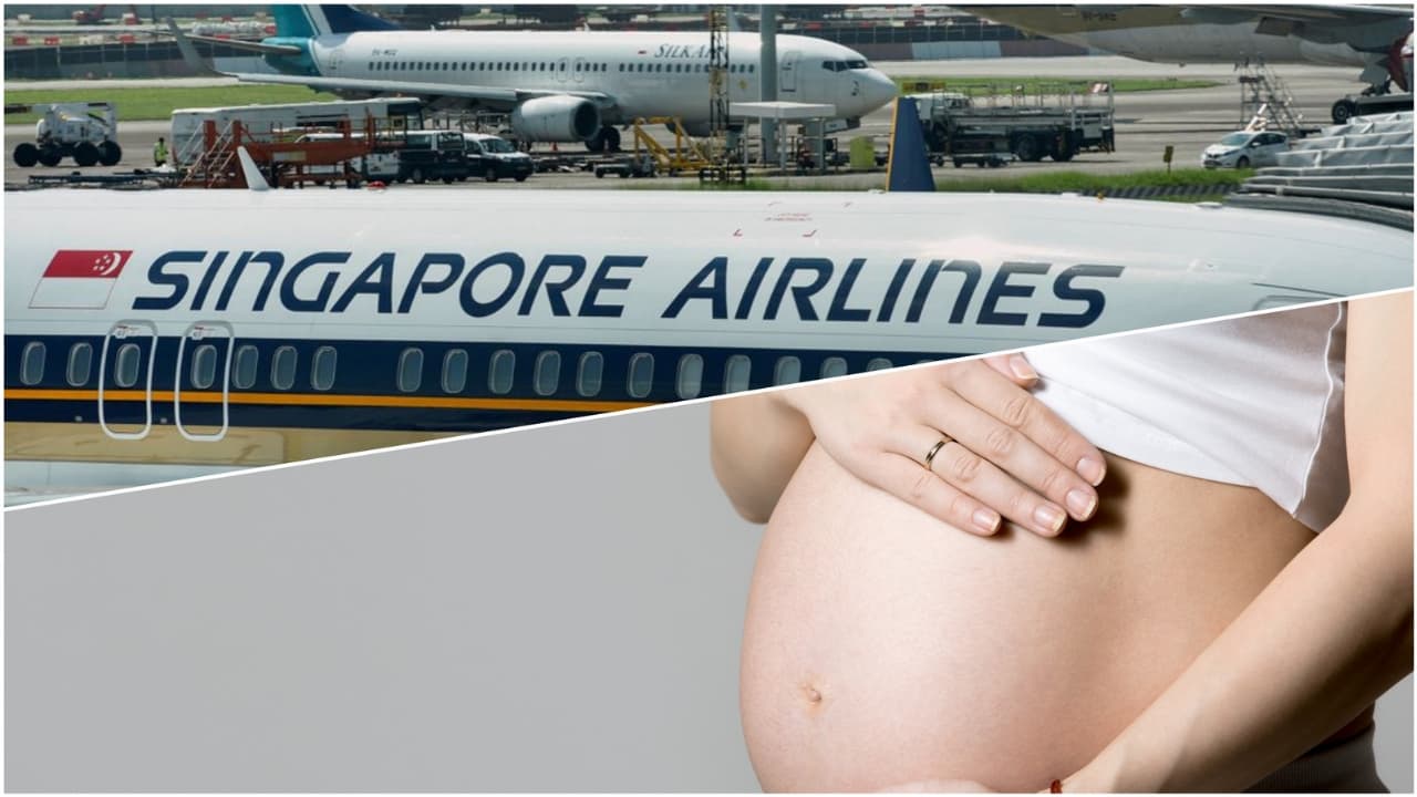 Singapore Airlines mujer embarazada