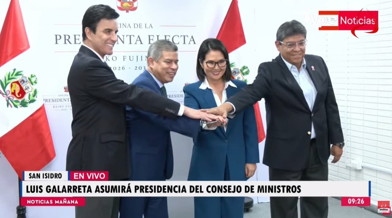 Fujimori anunció que Luis Galarreta será presidente del Consejo de Ministros y Elmer Cuba ministro de Economía
