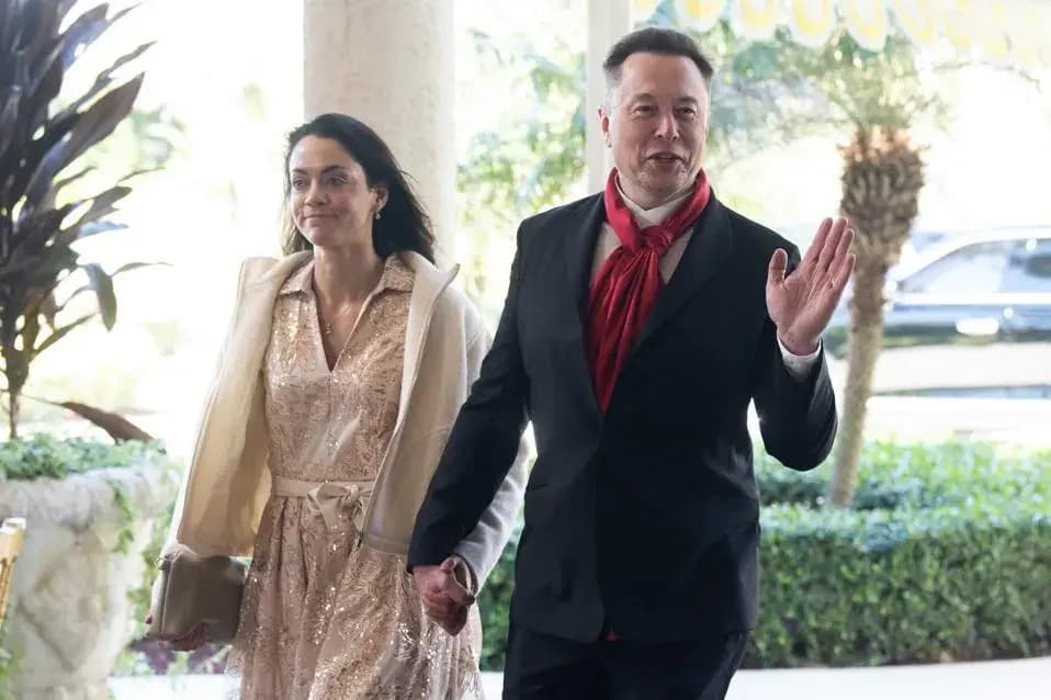 Elon Musk and Shivon Zilis on Feb. 1, 2026. AFP via Getty Images